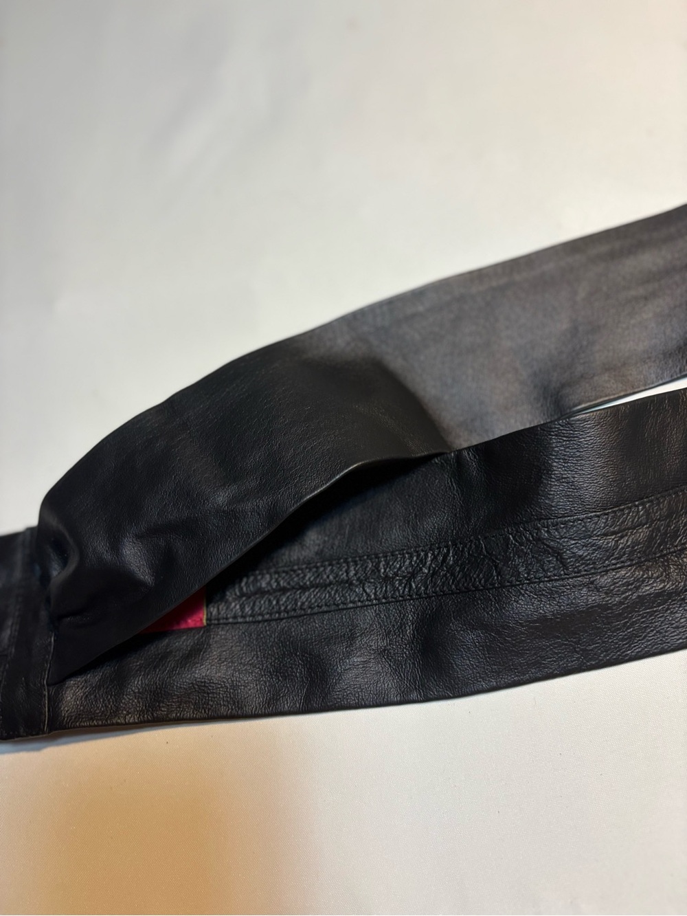 G.I.L.I . black leather obi-style wrap belt - Picture 7 of 14